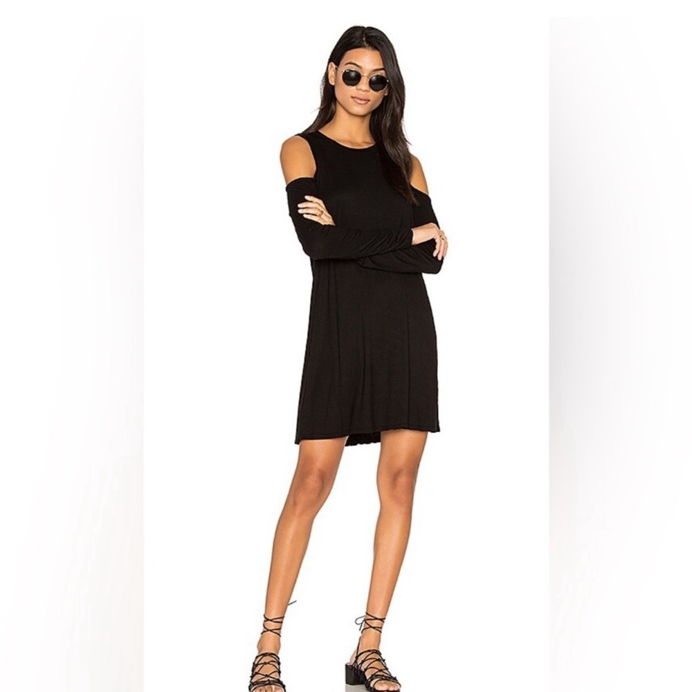 Michael Lauren Radford Open Shoulder Dress in Black NWT X Small